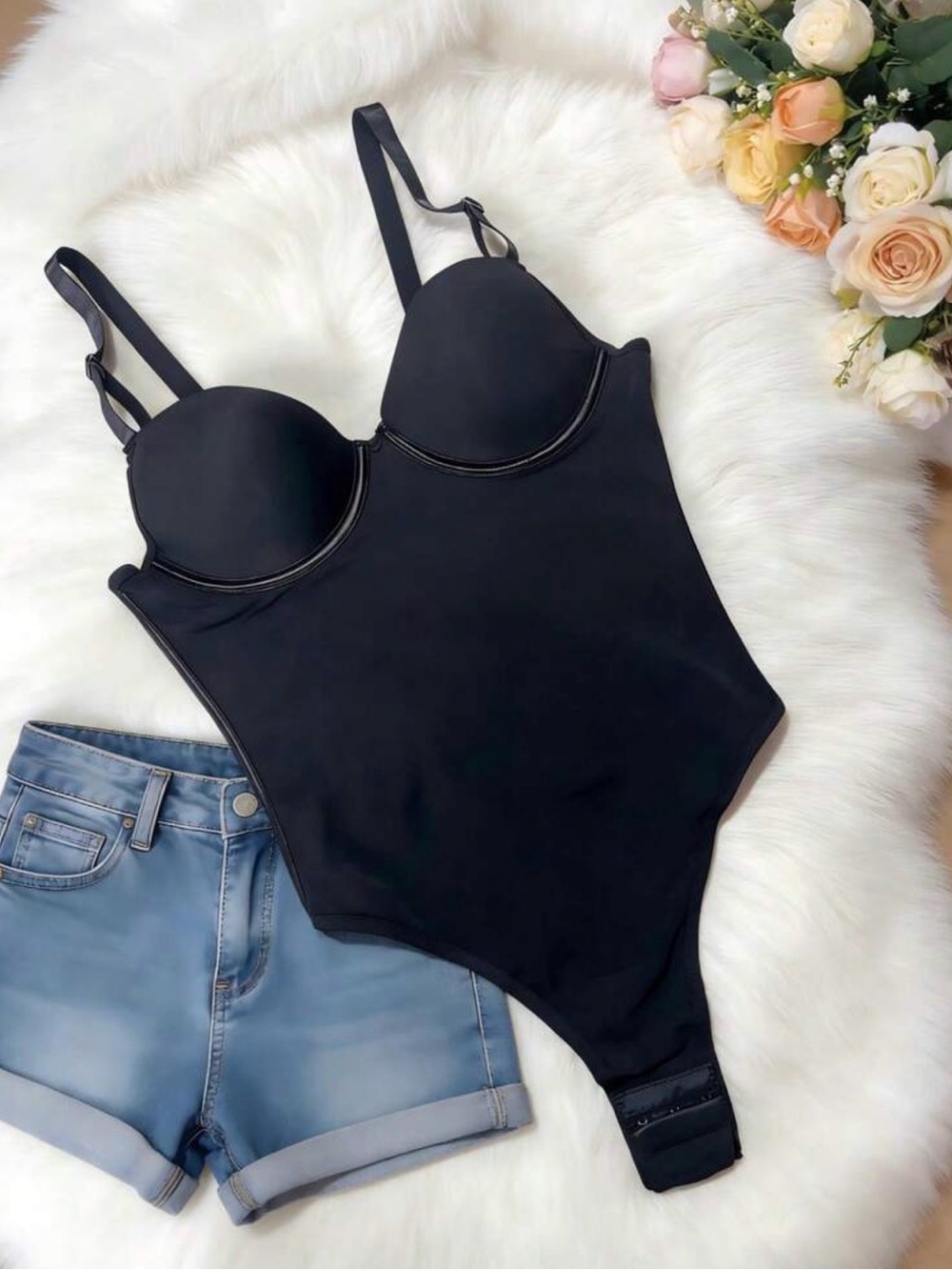 Black Women's Shaping Bodysuit Top